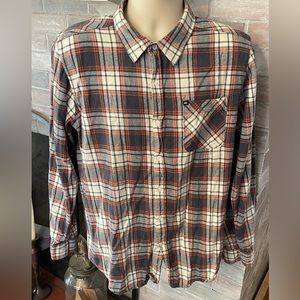 Quick silver plaid large button‎ down shirt
